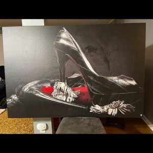 Christian Louboutin Shoes painting on printed canvas